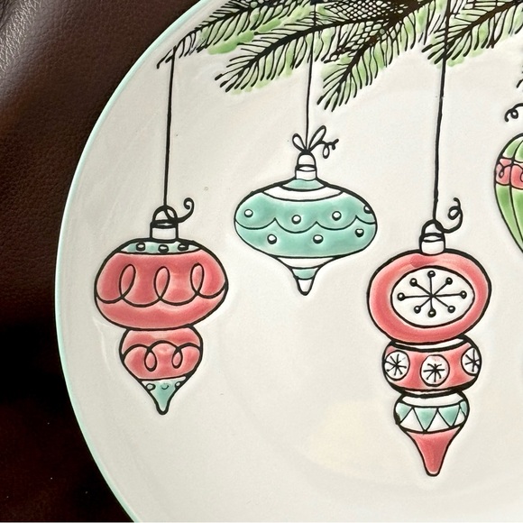Pastel Christmas Ornaments 10.5” Ceramic Plate - Spectrum Designz Hobby Lobby - Picture 3 of 8